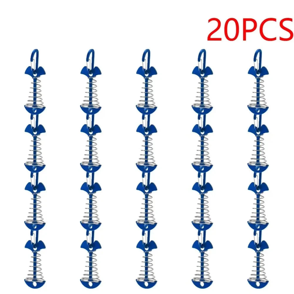 10-30pcs Deck Anchor Pegs Fishbone Tent Stakes with Spring GlowCart