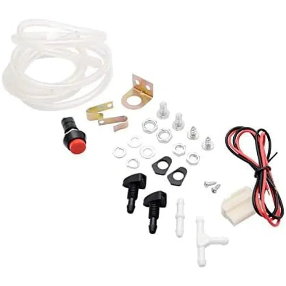 12V 1.2-liter Universal Windscreen Washer Bottle Tank Pump Wiper Reservoir Kit Fluid Nozzle Sprayer Car Windshield Clean Tools GlowCart
