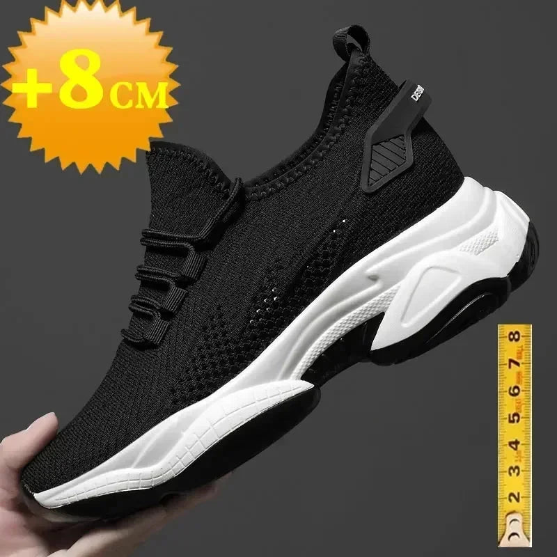 Increasing men sneakers casual heightening shoes 8cm height GlowCart