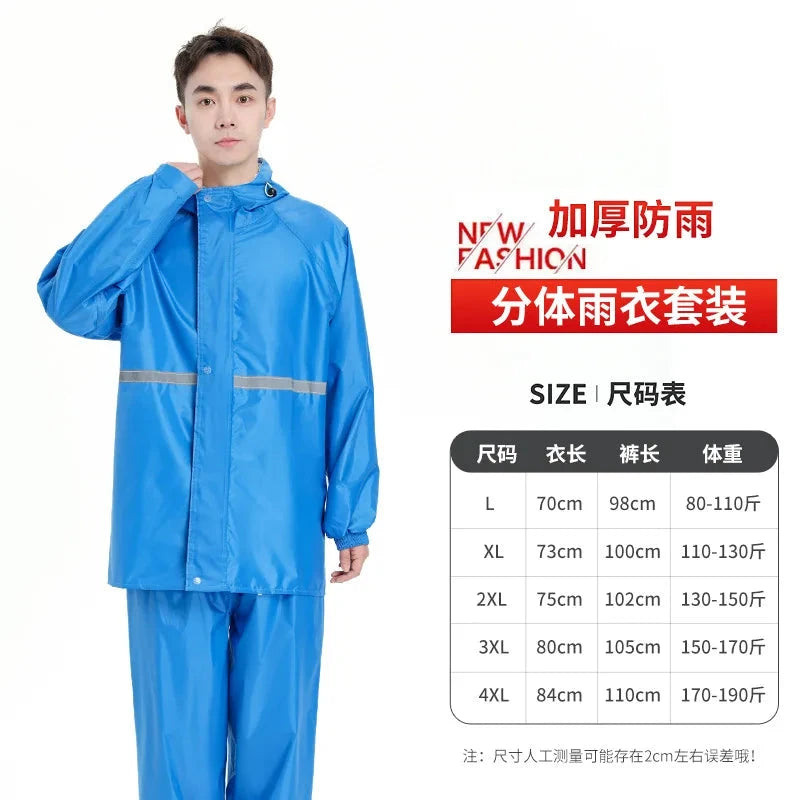 Motorcycle Raincoat Suit Rainstorm Prevention Jacket Pants GlowCart