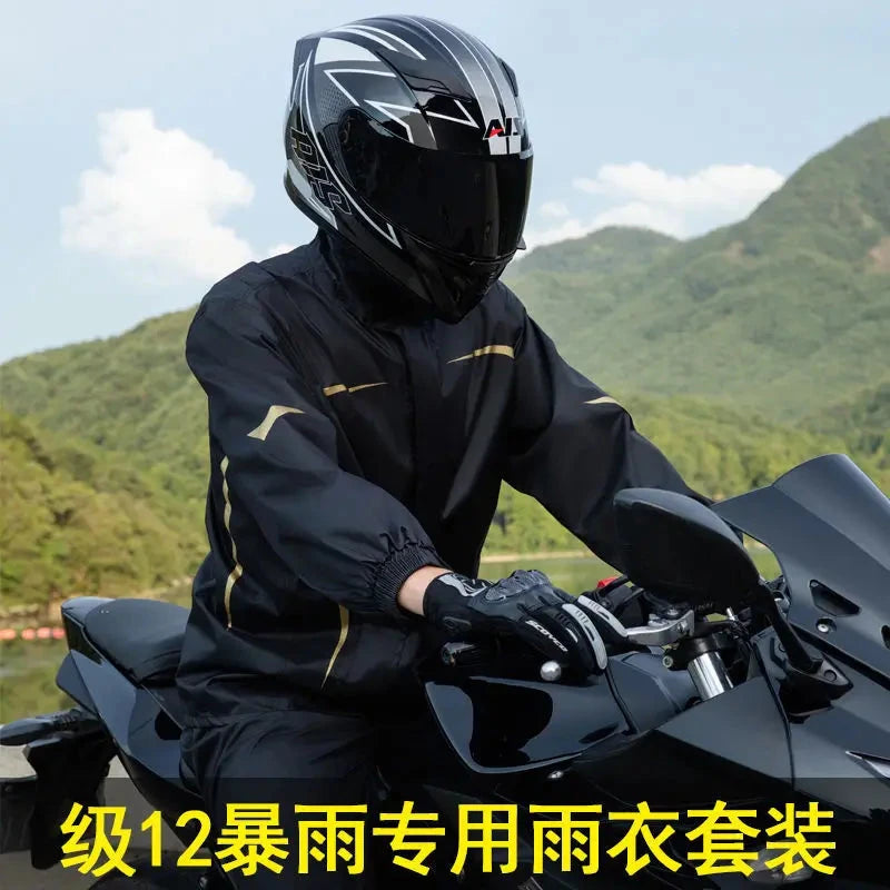 2025 New Motorcycle Raincoat Jacket Men Windproof Split Rain GlowCart