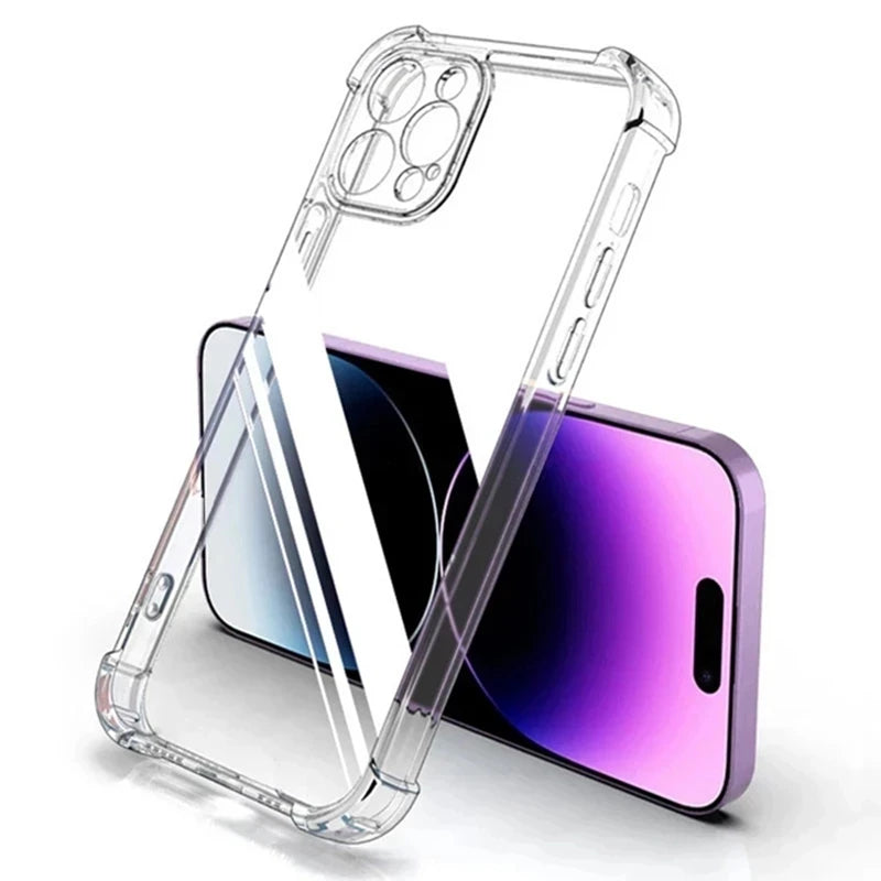 Shockproof Silicone Clear Phone Case for iPhone 13 11 14 Pro
