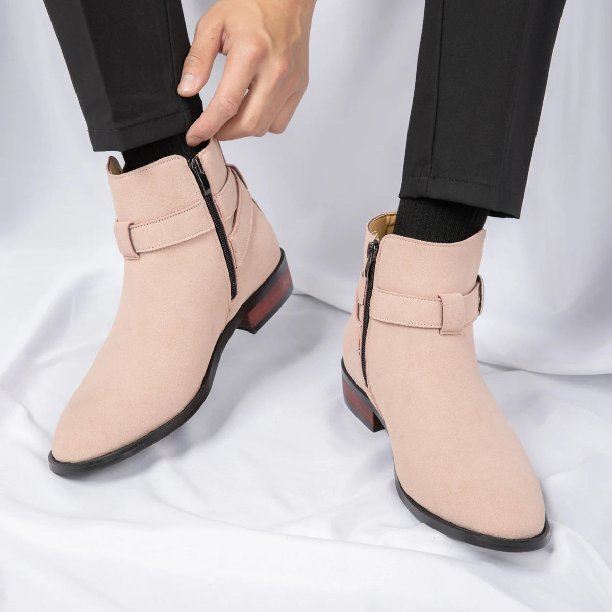 2025 New Men's Ankle Boots Fashion Comfortable Leather Botas Classic Outdoor Motorcycle Boots Non-Slip Male Walking Footwear GlowCart