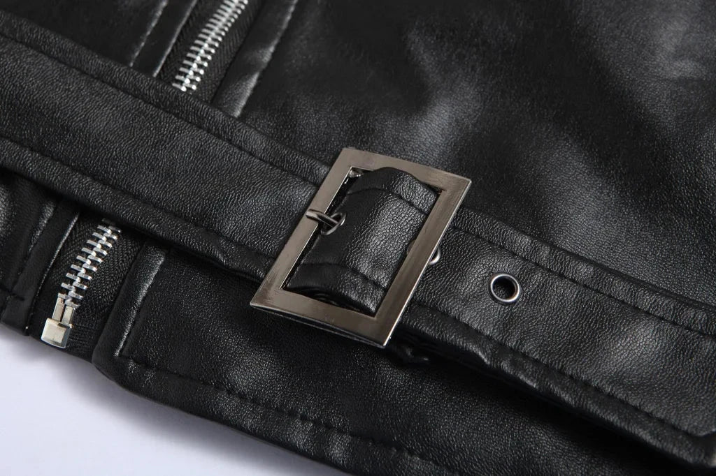 Men PU Leather Jacket Motorcycle Fashion Slim Fit Leather GlowCart