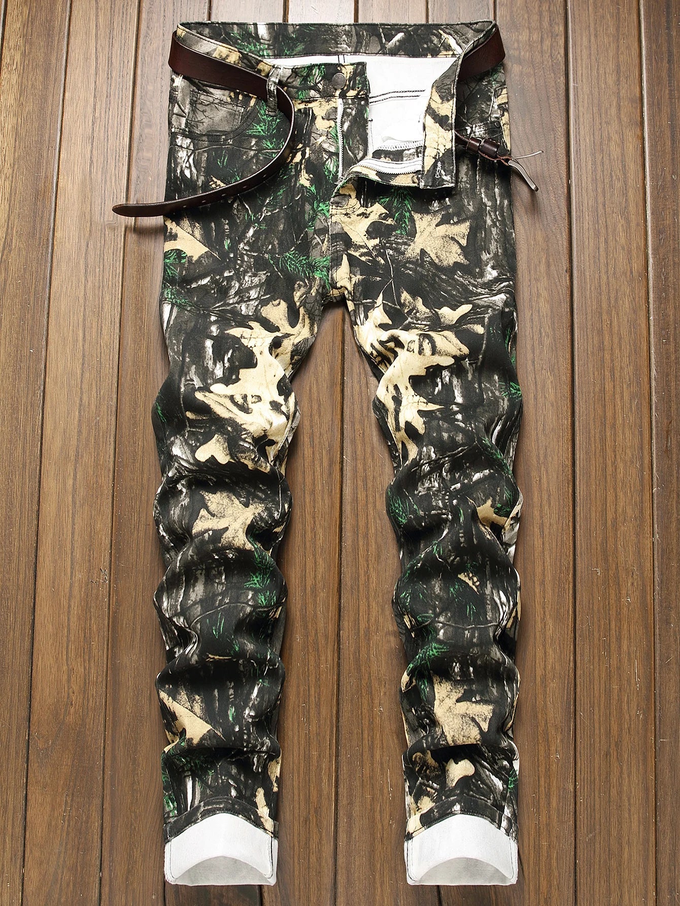 Stylish Mid Stretch Slim Fit Jeans - Men's Mid Waist Distressed And Ripped Denim Jeans With Tassels For All Seasons Street Wear GlowCart