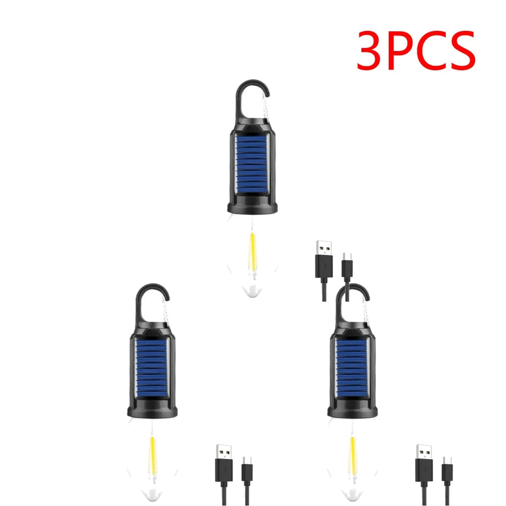 2-5PCS Solar Powered LED Lighting Lantern USB Charging GlowCart