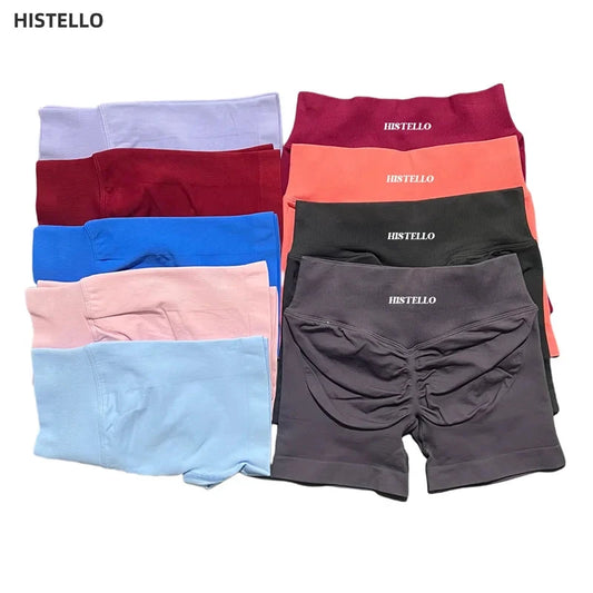 HISTELLO Impact Shorts Df Substitute High Waist Women Yoga Workout Short Seamless Leggings Stretch Fitness Running Gym Shorts GlowCart