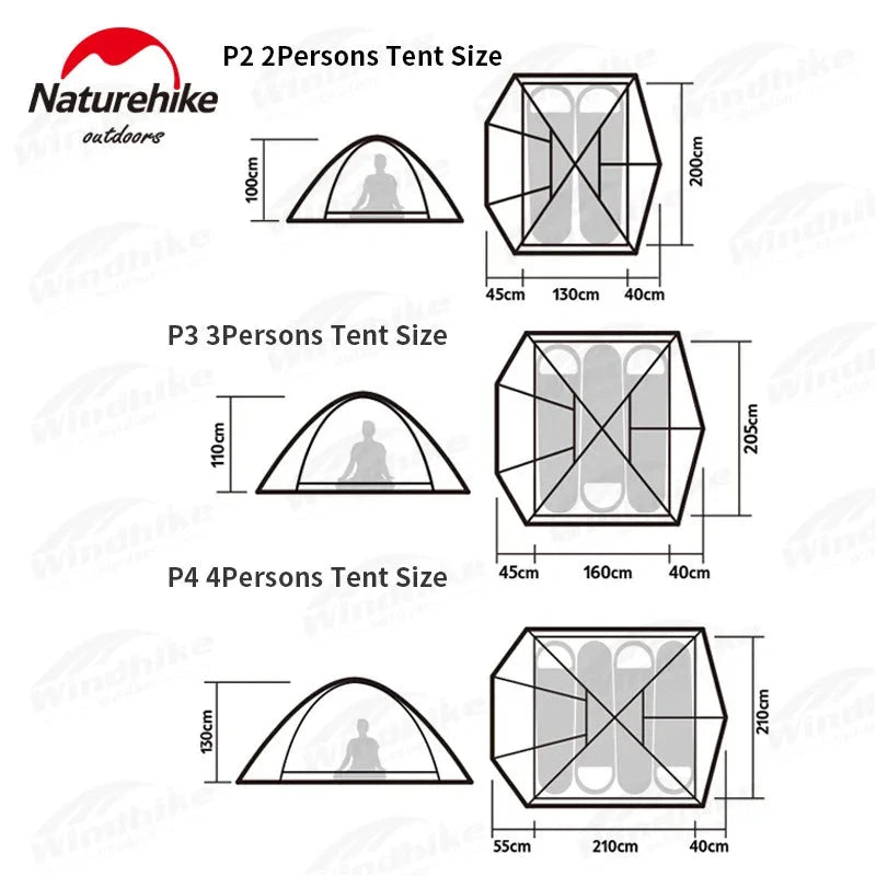 Naturehike 2023 NEW outdoor 2-4 Person Camping Tent GlowCart