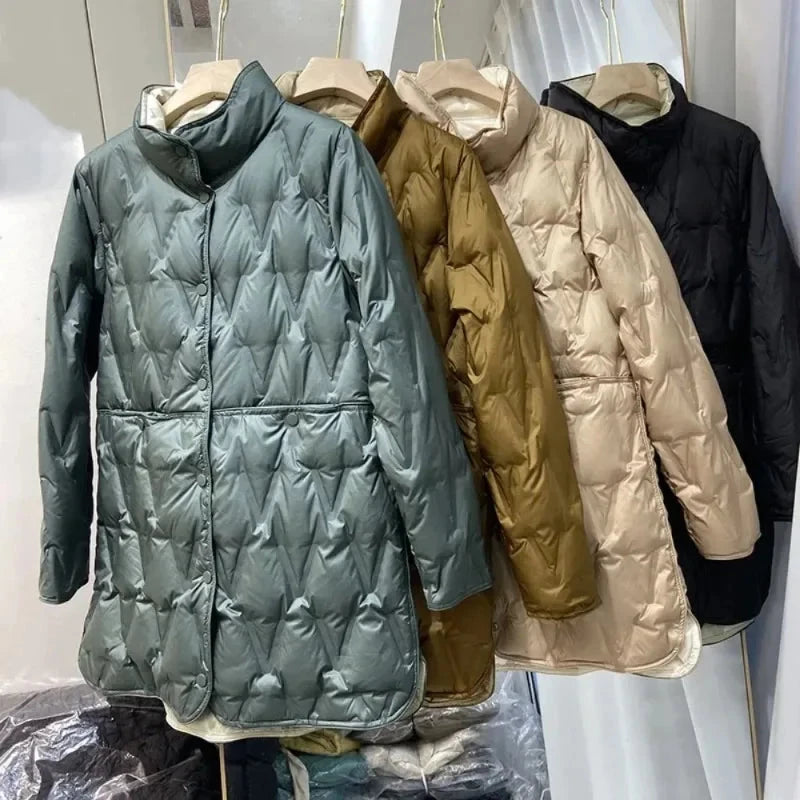 2024 New Arrivals Women Double Sided Thin Puffer Jacket GlowCart