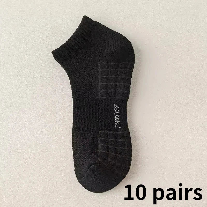 1pc 4pcs 5pcs 10pcs Socks Men's Cotton Spring Towel Bottom with Velvet Mid-tube White Stockings Thickened Sports Basketball Sock GlowCart