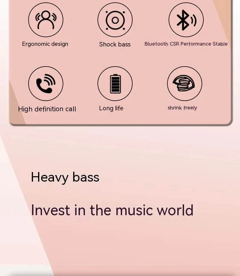 NEWMSNR 9D Surround Sound Wireless Bluetooth Headphones Over GlowCart