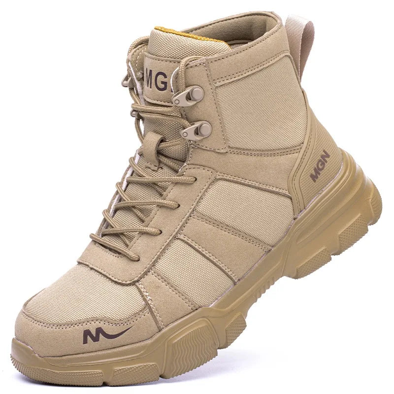 Camouflage Safety Boots Men and Women Work Indestructible Shoes Climbing Steel Toe Protective Boots Anti-puncture Safety Shoes GlowCart