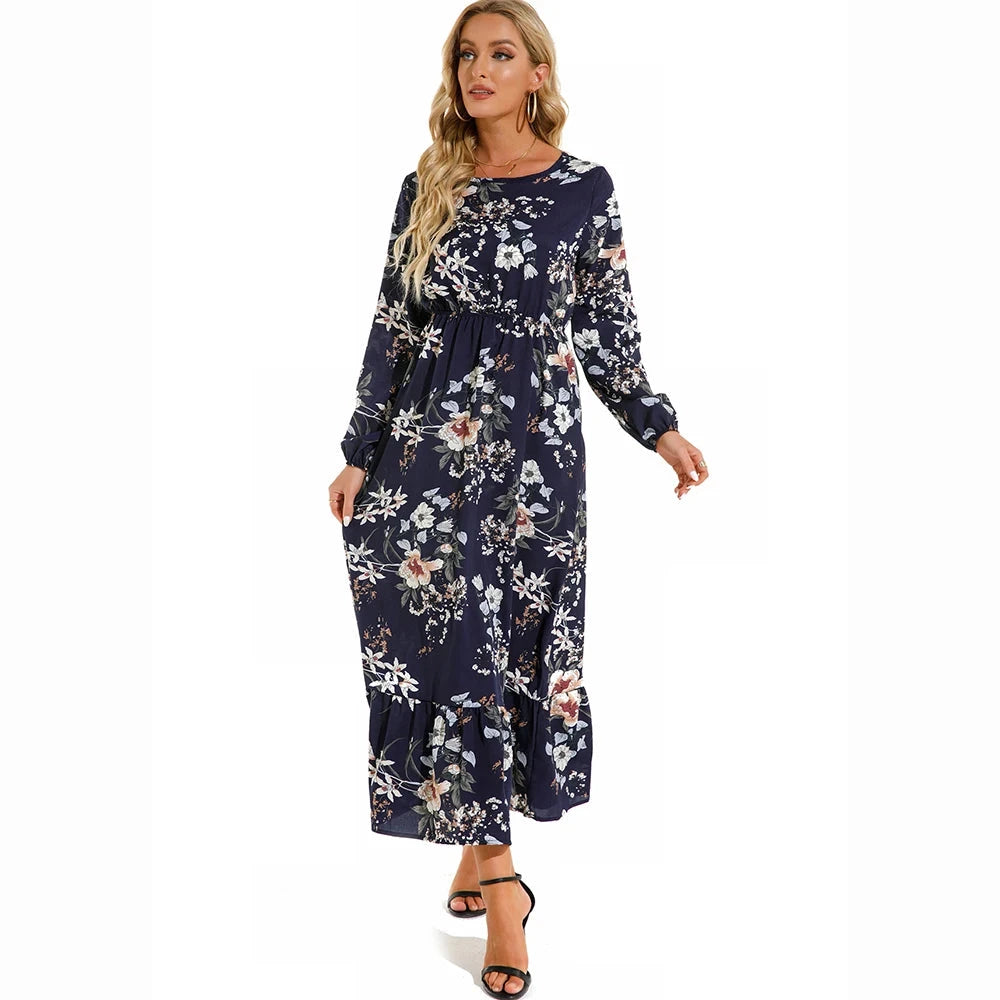 Women Maxi Dresses Sping Autumn Bohemian Casual Full Sleeve GlowCart