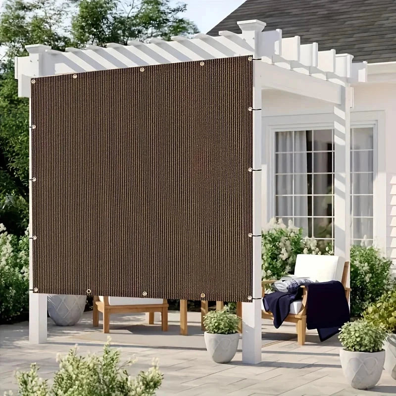 Durable Brown UV Protection Canopy - Outdoor Sun Shade Net - GlowCart