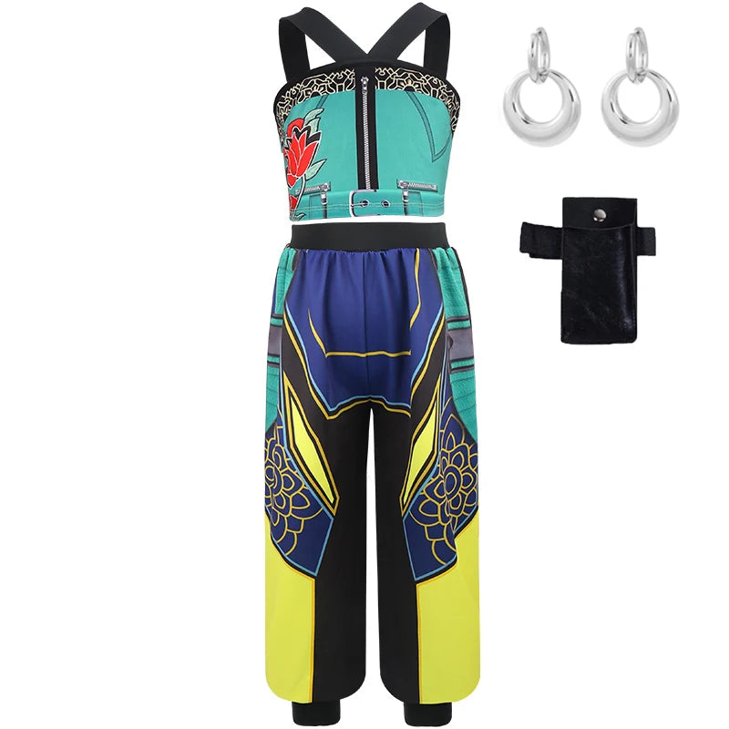 Children girl Kpop Demon Hunter Role Play Rumi Role Playing Costume Set Children's Stage Show Costume Halloween Party Set GlowCart