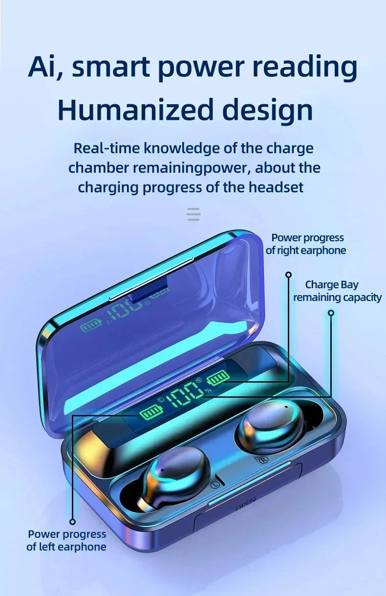 F9 Wireless Earphones Bluetooth Stereo Headphones Sport GlowCart