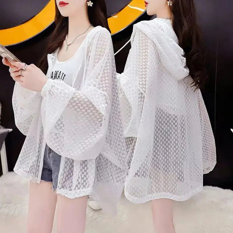 Summer Hooded Jacket Women Windbreaker Sweatshirt Thin Tops GlowCart