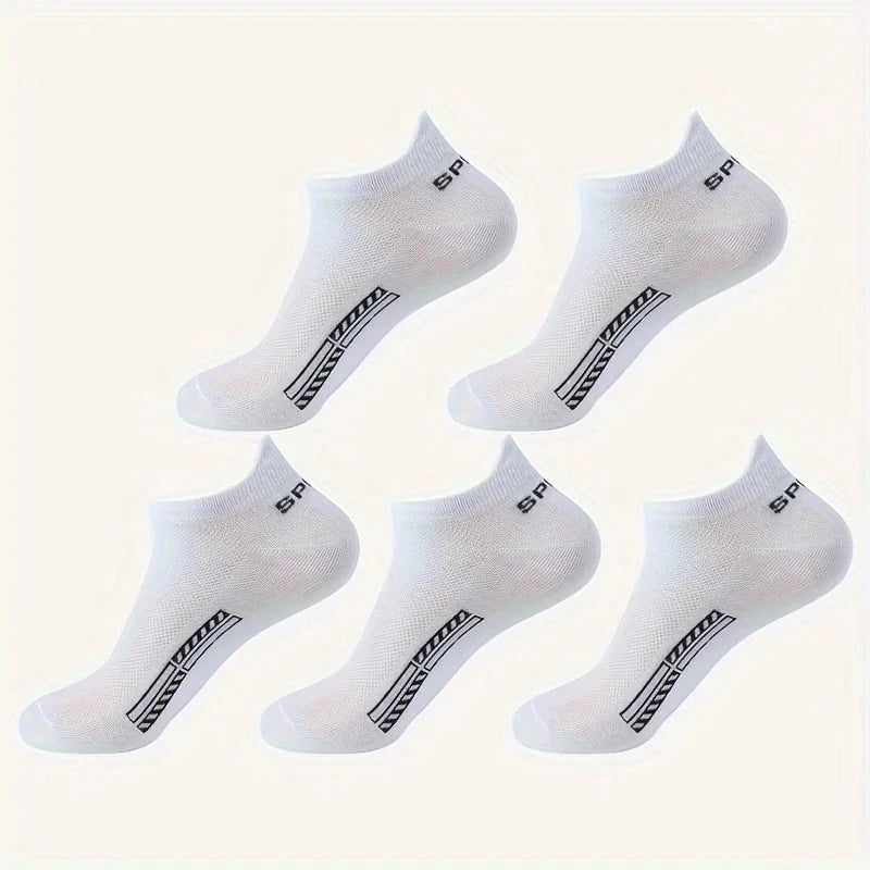 5/10 Pairs Cotton Men's Short Socks Crew Ankle Breathable Mesh Sports Casual Women Summer Low-Cut Thin Sock for Male GlowCart