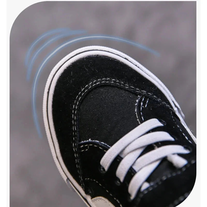 Children's Canvas Shoes Boys Board Shoes New Net Red Low Gang Middle and Large Children Baby Girls Board Shoes Parent-Child Shoe GlowCart