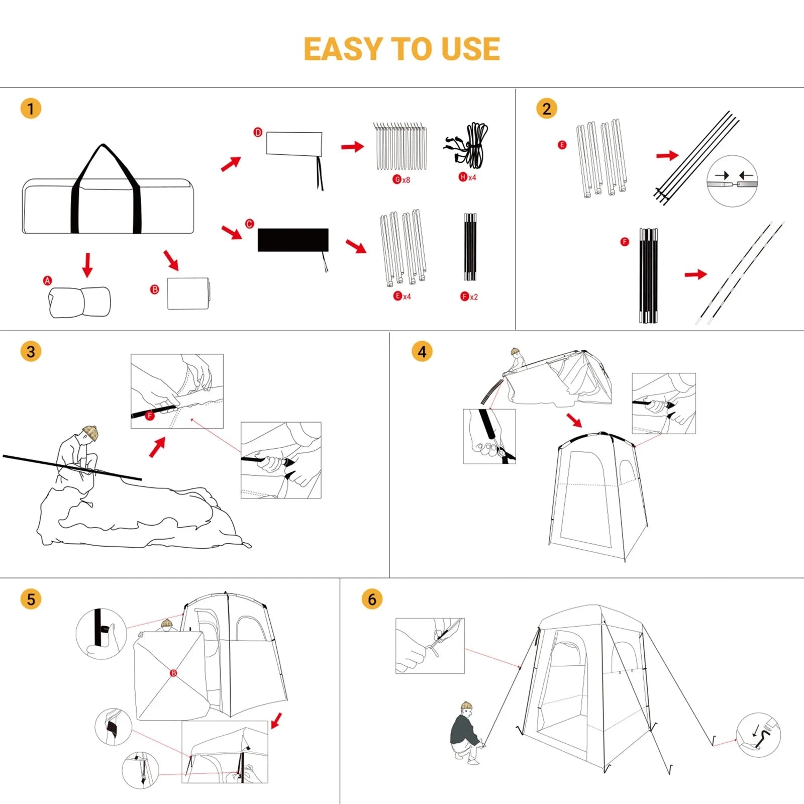 KingCamp Shower Tent Portable Outdoor Shower Tent GlowCart