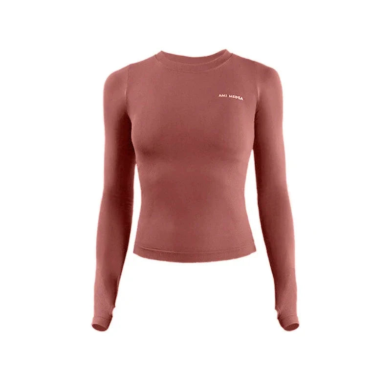 Women's Long Sleeve Top Yoga Shirts Running T-Shirt Workout Fitness Gym Sports Top Training Crop Top Solidcolor лонгслив женский GlowCart
