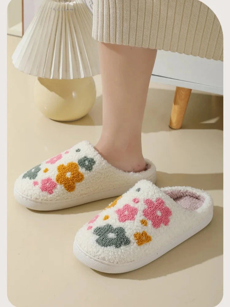 New Winter Lovely Women Slippers Girls Fashion Flowers Home GlowCart