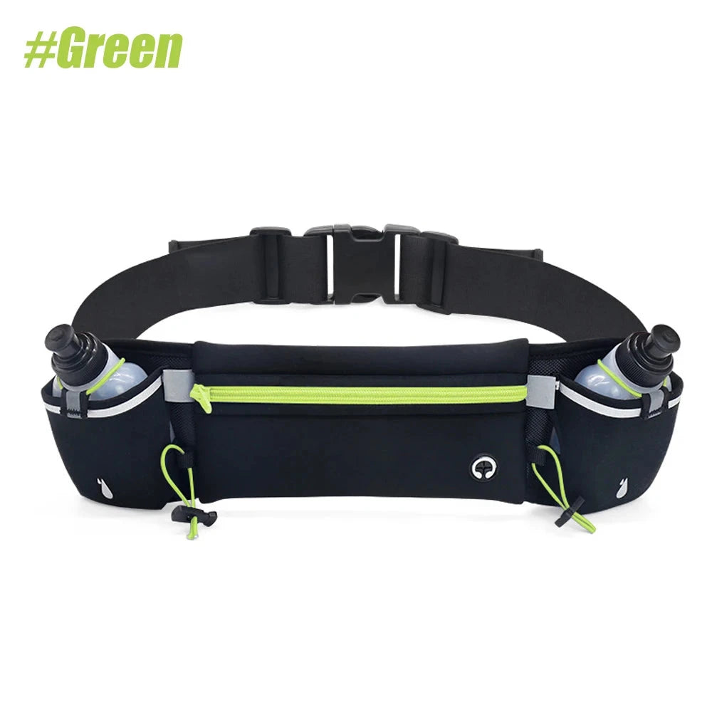 1PCS Running Belt with Water Bottles, Hydration Belt, Water Bottle Holder Running Pouch Belt, Waist Pack for Hiking Climbing GlowCart