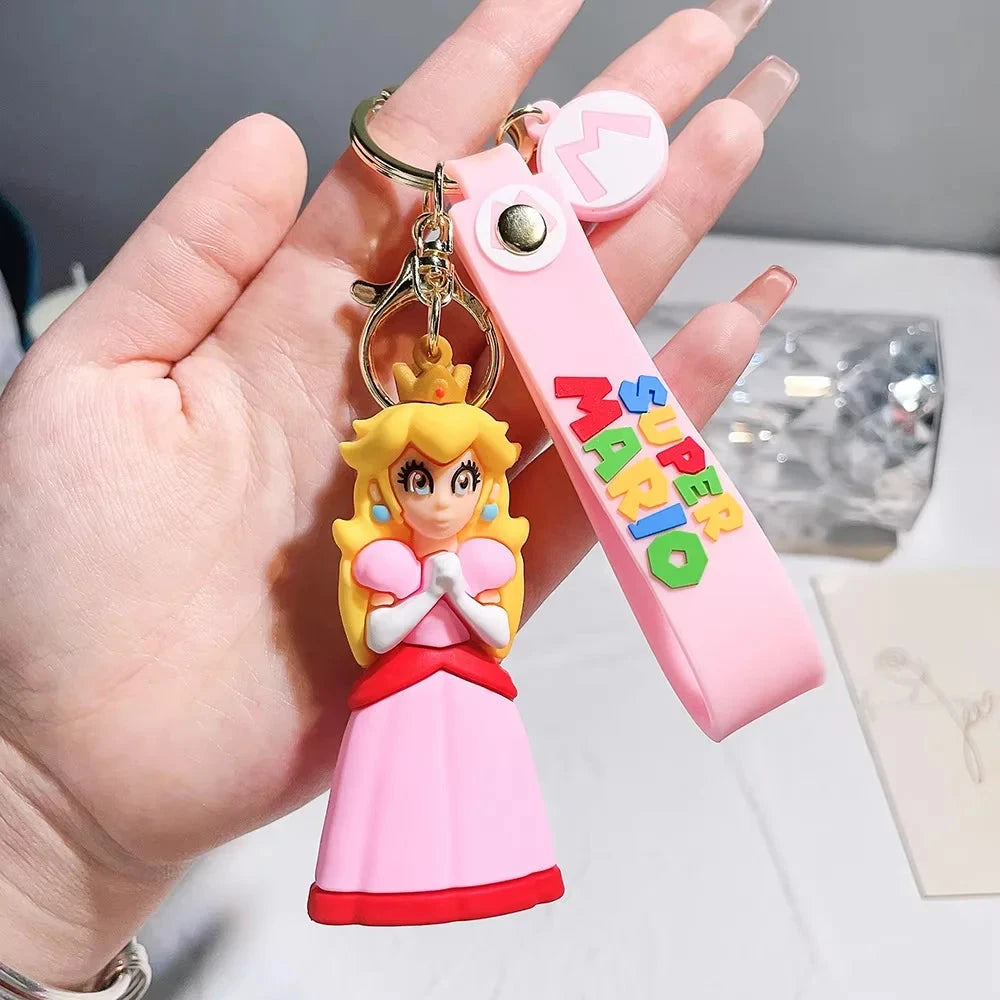 Super Mario Bros Keychain Action Figure Pendant Cute Cartoon GlowCart