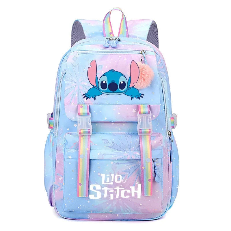 Cartoon Lilo Stitch Printed Backpack Teenger Girl Boy Schoolbag Kawaii Student Children Schoolbag Laptop Bookbag Travel Bag GlowCart
