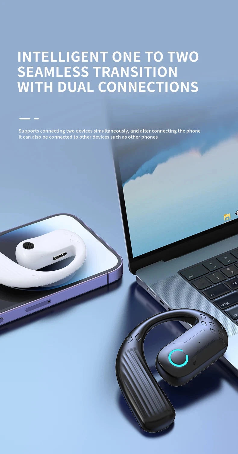 Bluetooth 5.4 Open Wireless Earphone 180° Rotation GlowCart