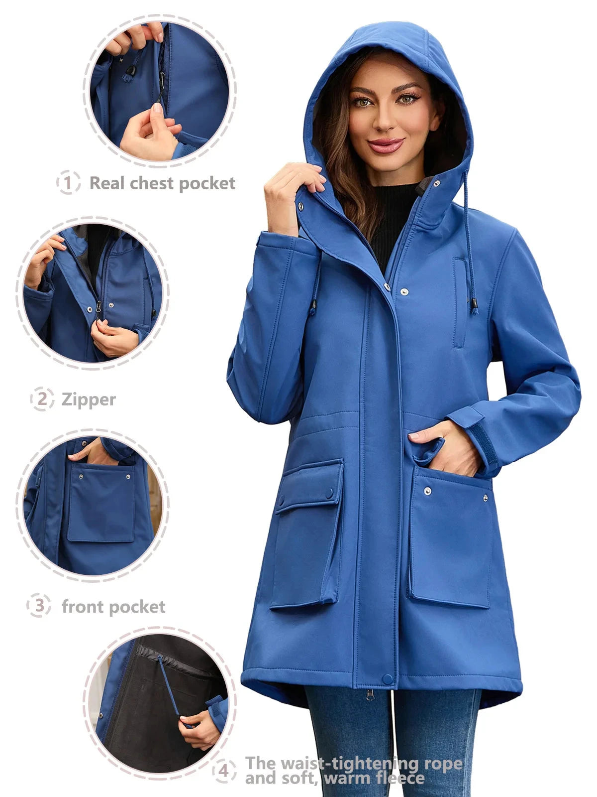 Women's Hooded Soft Shell Jacket Outdoor Mountaineering GlowCart