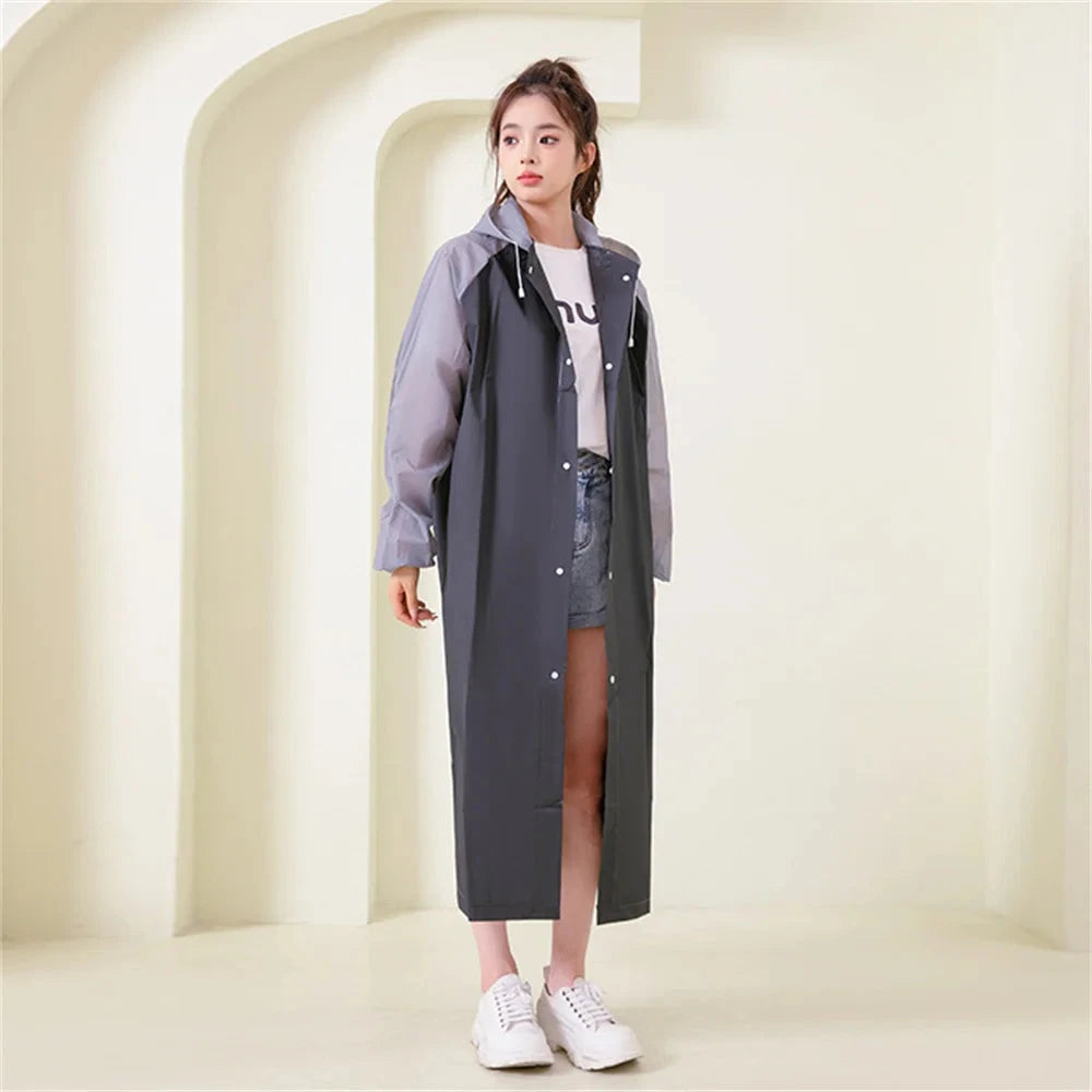 Outdoor Rain Coat Poncho Thicken Adults Long Raincoat Hooded GlowCart