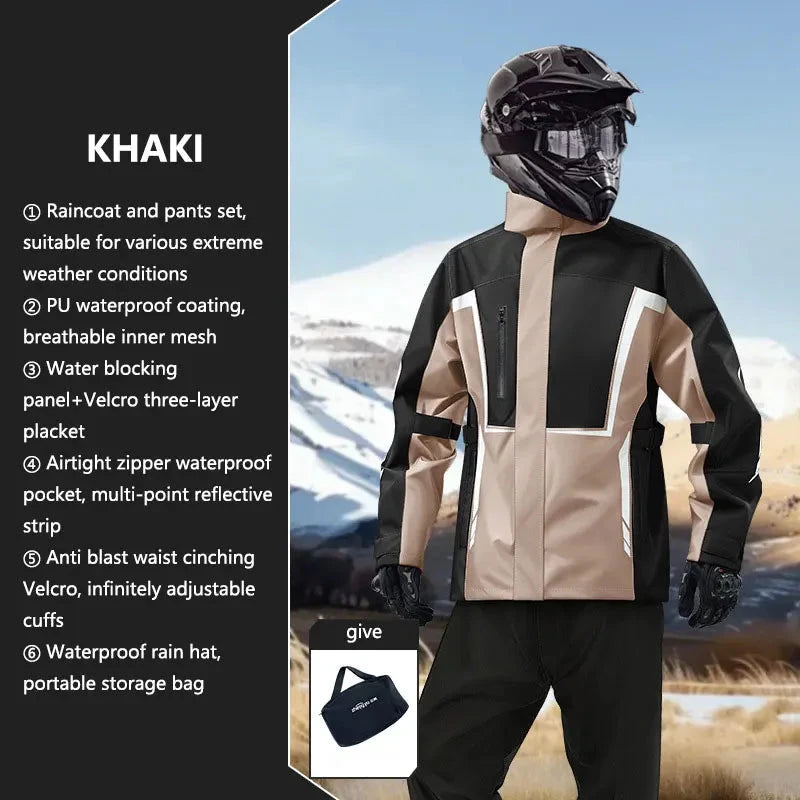 Motorcycle Raincoat Men Women Waterproof Motorcycle Rider GlowCart