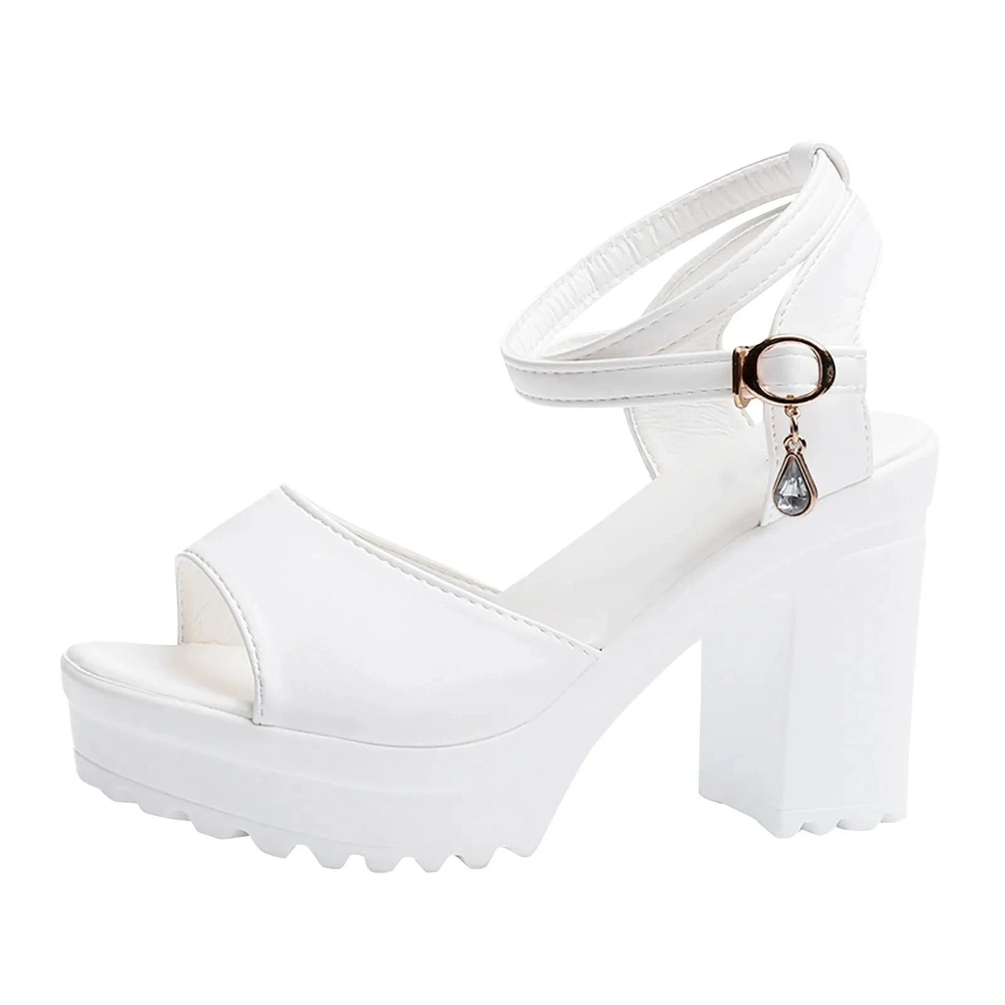 Women Shoes Fish Mouth Platform High Heels Wedges Buckle GlowCart
