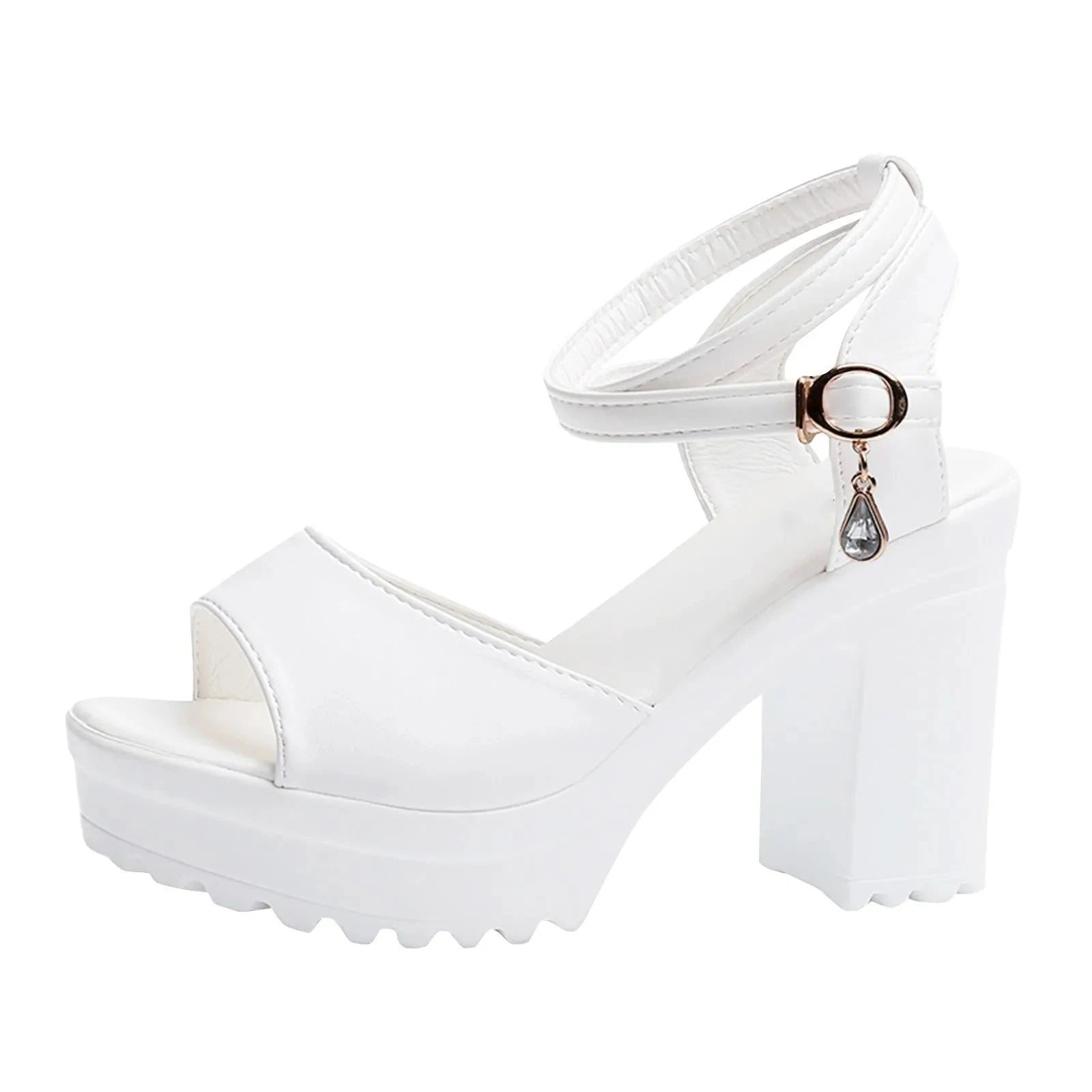 Women Shoes Fish Mouth Platform High Heels Wedges Buckle GlowCart