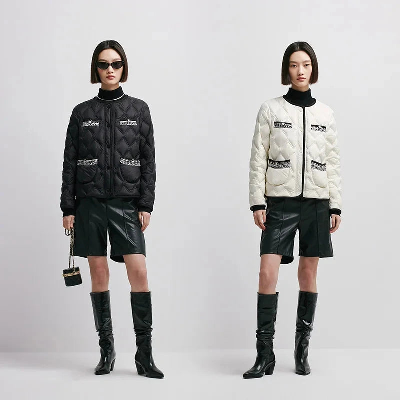 Chericom Women's Down Jacket Eye-catching Graphic Prints GlowCart