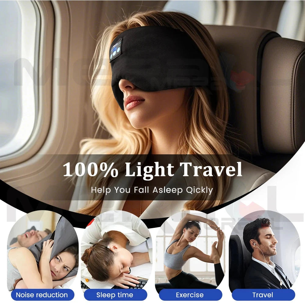 Mask for Sleep Headphones Bluetooth Travel 3D Eye Mask Music GlowCart