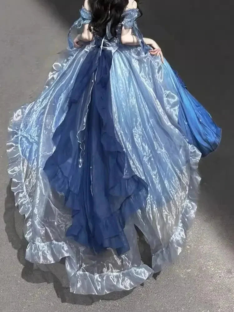 Dophee Original Lolita Trailing Puffy Dress Women Short GlowCart