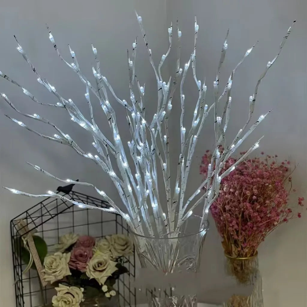 1 PC White Birch Branch Light LED Festive Lights Battery Operated For Christmas Party Wedding Decoration Twig Outdoor Lights GlowCart