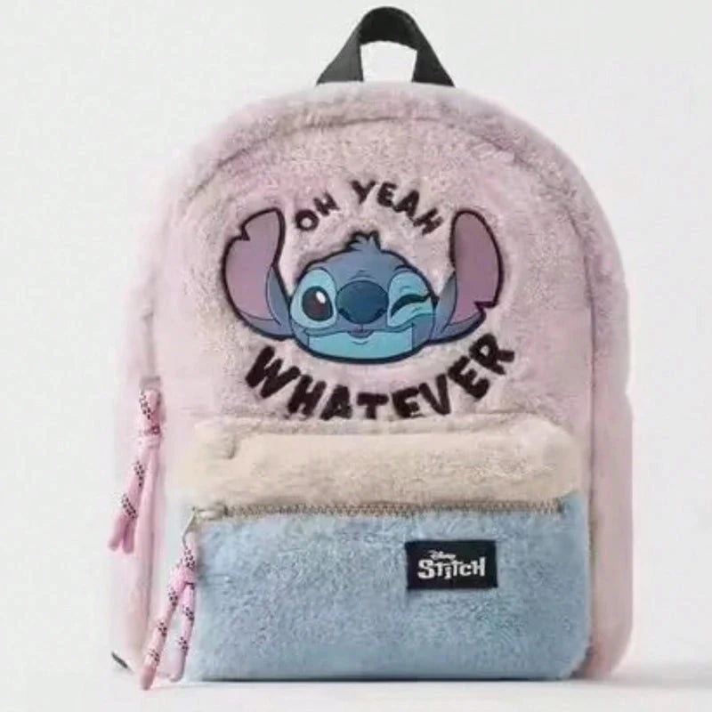 MINISO New Mickey Mouse Cartoon Fashion Backpack Women's Minnie Canvas School Bag Large Capacity Backpack Girls Mochila GlowCart