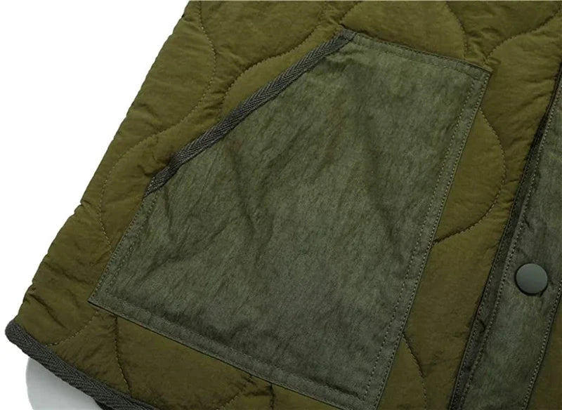 Vintage Cotton Padded Vest Mens Sleeveless Quilted Jacket GlowCart