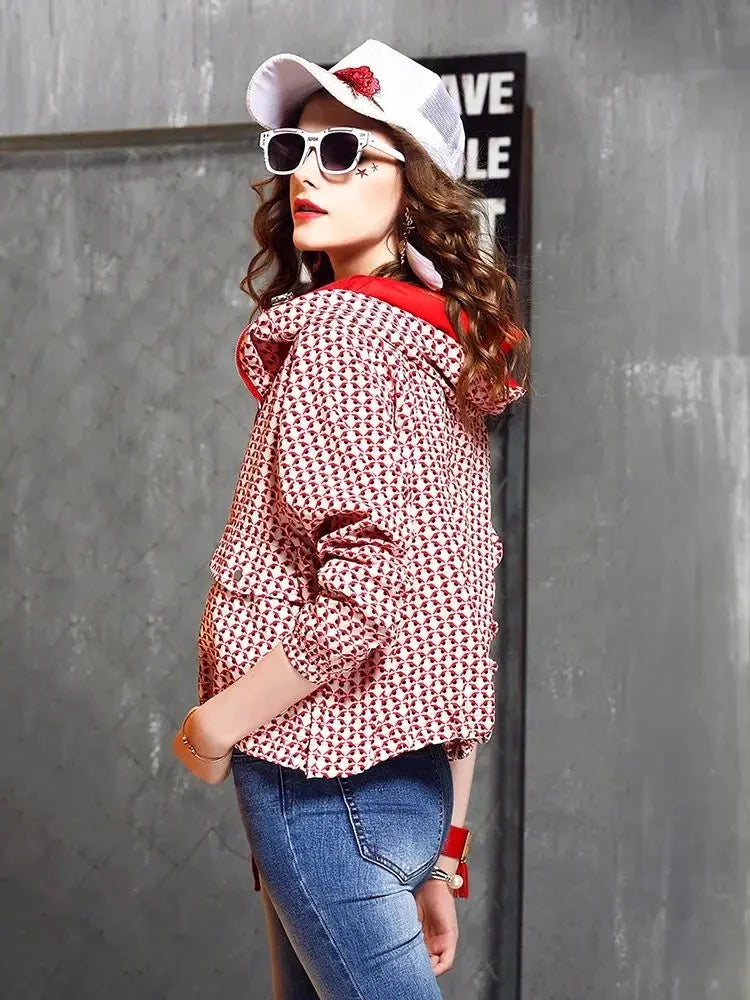 women oversized cropped hoodie jacket casual zip up GlowCart