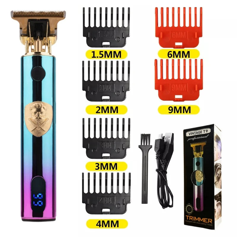 T9 LCD Electric Hairdresser Oil Shaving Head Electric Pusher GlowCart