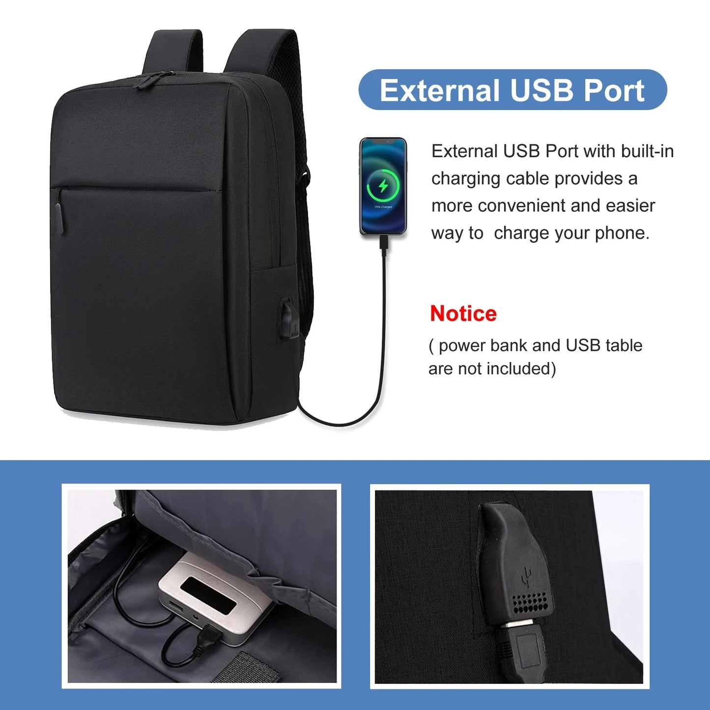 15inch Business Travel Laptop Backpack for Men Women GlowCart