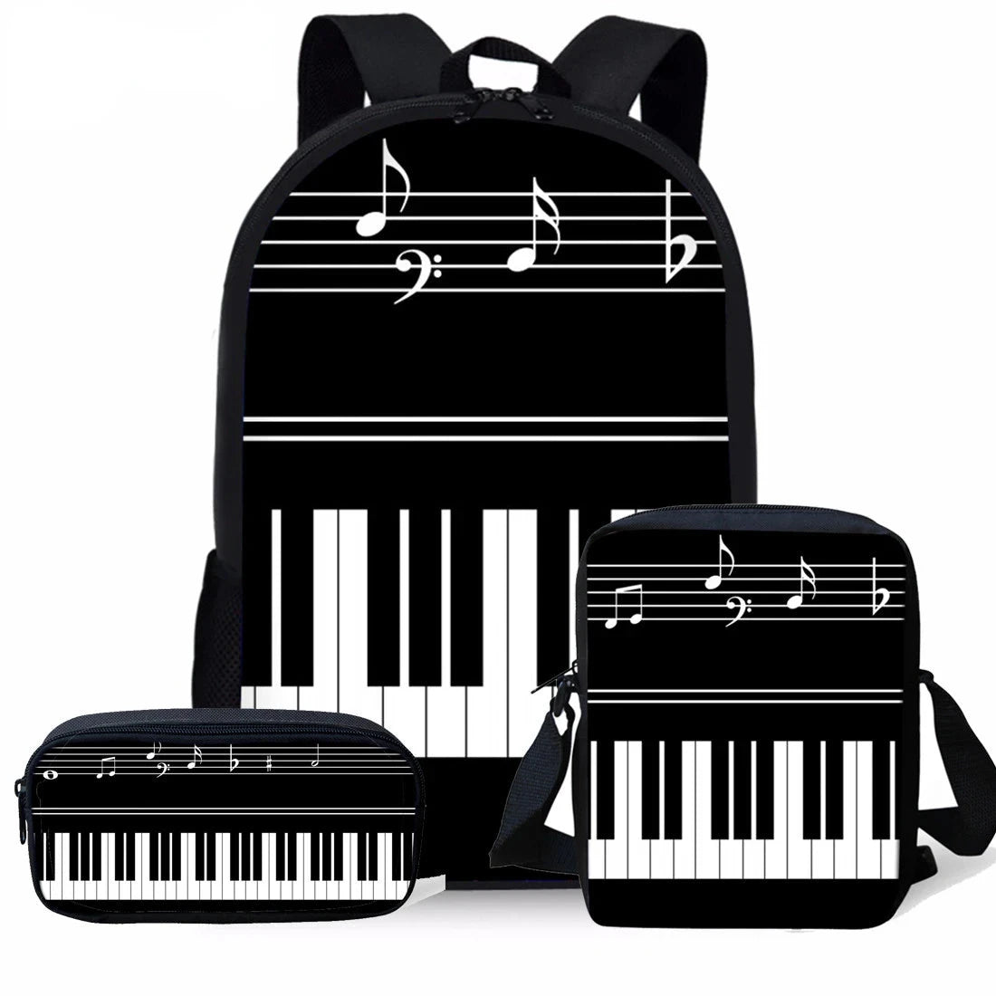Luxury Piano Keyboard Musical Notes 3D Print 3pcs/Set School GlowCart