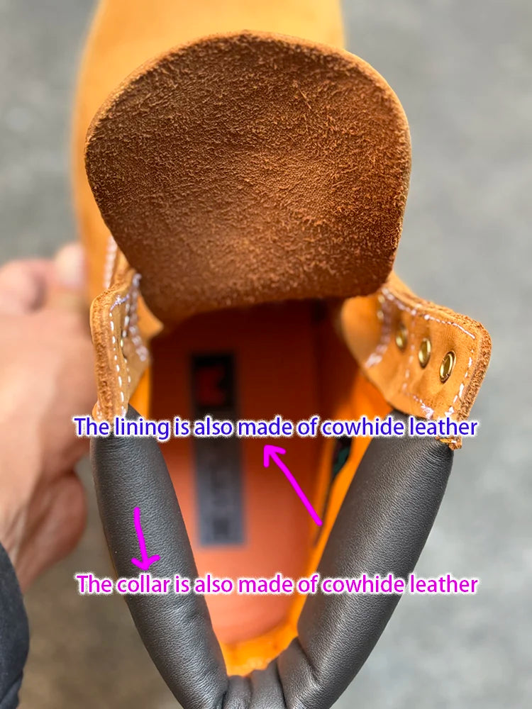 Men Fashion Outdoor Shoes Genuine Leather Boots 2025 Male Casual Waterproof Boots GlowCart