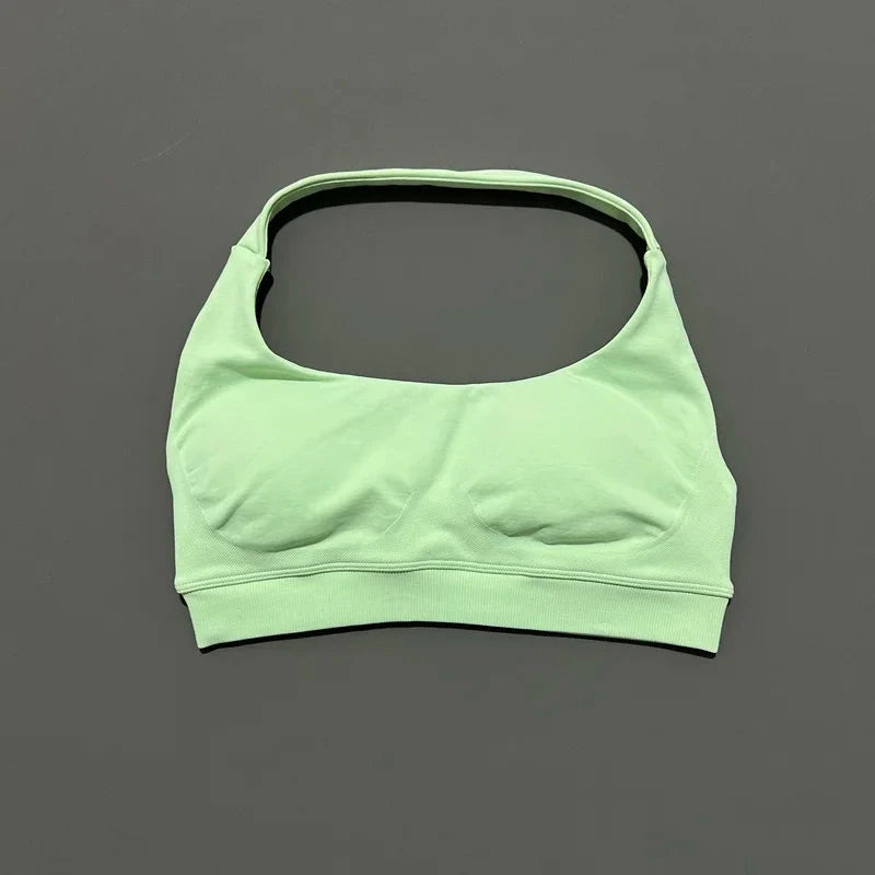 HISTELLO Impact Sports Bra Women Seamless Halter Clothes Push-up Vest Brassiere Gym Top Backless Yoga Workout Running Underwear GlowCart