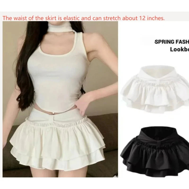 Shorts Korean Chic Kawaii Ballet-Style Tiered Skirt Sweet GlowCart