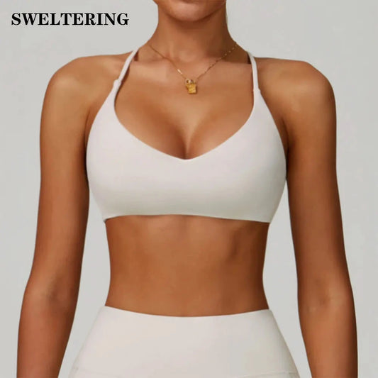 Gym Bras Cross Shoulder Straps Sports Underwear Anti-Sweat Fitness Top Women Yoga Bra Shockproof Crop Top Push Up Workout Tops GlowCart