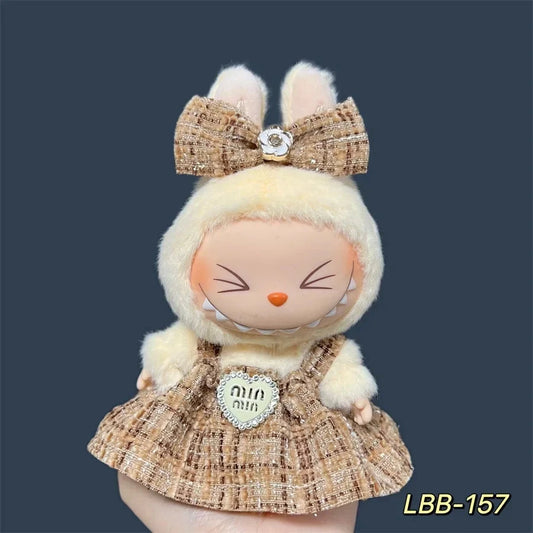 For 17cm Labubu Plush Doll Skirt- Adorable Skirt Set for DIY GlowCart
